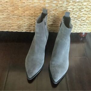 Marc Fisher Yale Gray Suede Ankle Boots